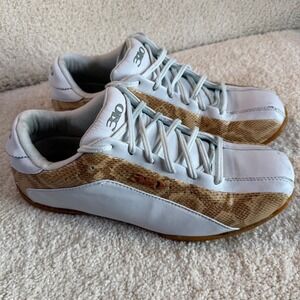 VTG 2000s 310 Motoring Monterey Model Sneaker White Leather Snake Print 10.5 Men